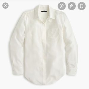 NWT Jcrew silk button up in white